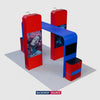 6x3m Booth Kit with 3D Media Walls, Square TV Arch & 2 Counters