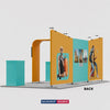 6x3m Booth Kit with Inclined Walls, L-Arch TV Mount & 2 Counters