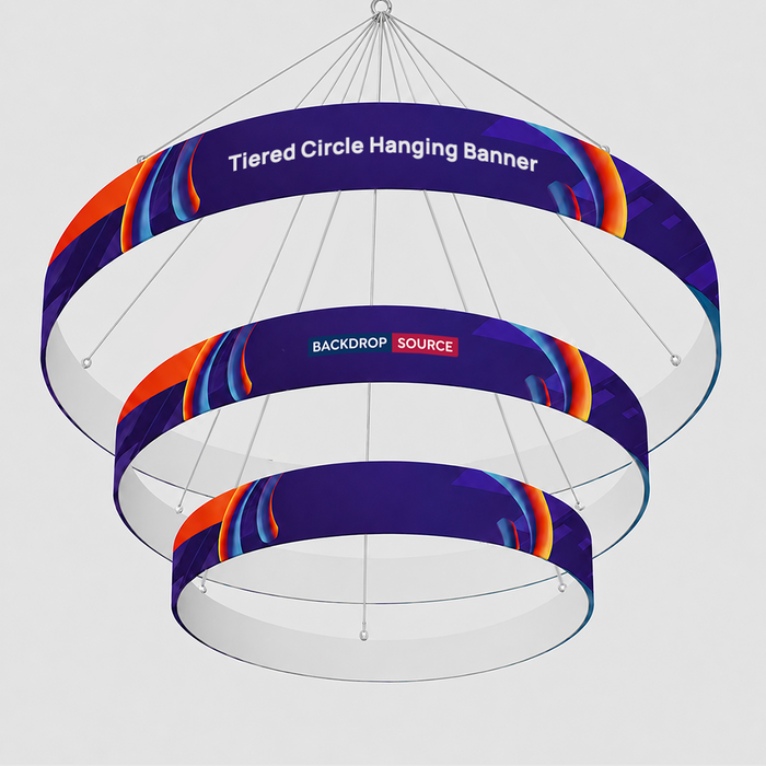 Bannière suspendue circulaire à étages