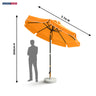 Parasols de terrasse inclinables avec volant – 2,7 m x 2,7 m