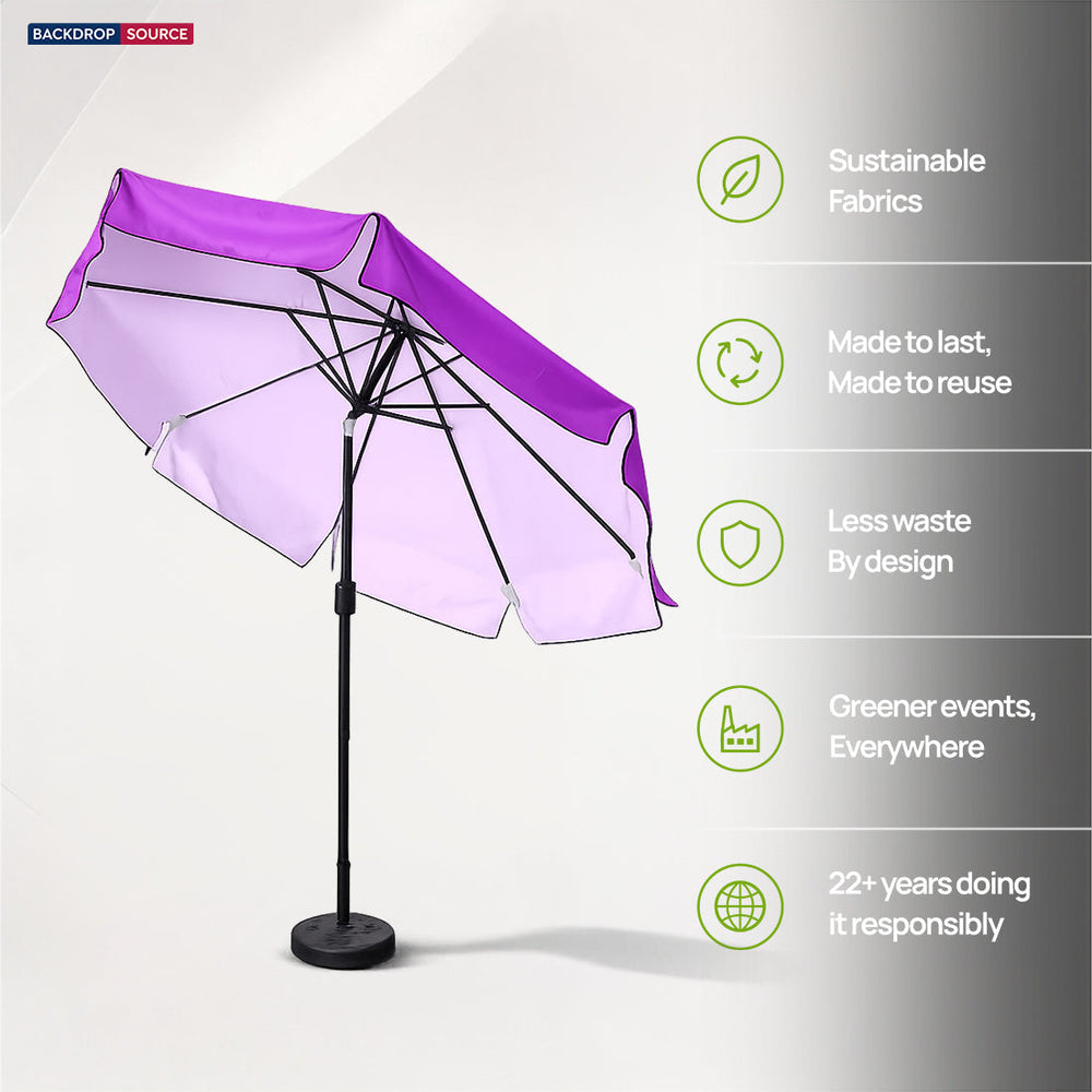 Parasols inclinables avec volant (structure en fer) – 2,7 m x 2,7 m