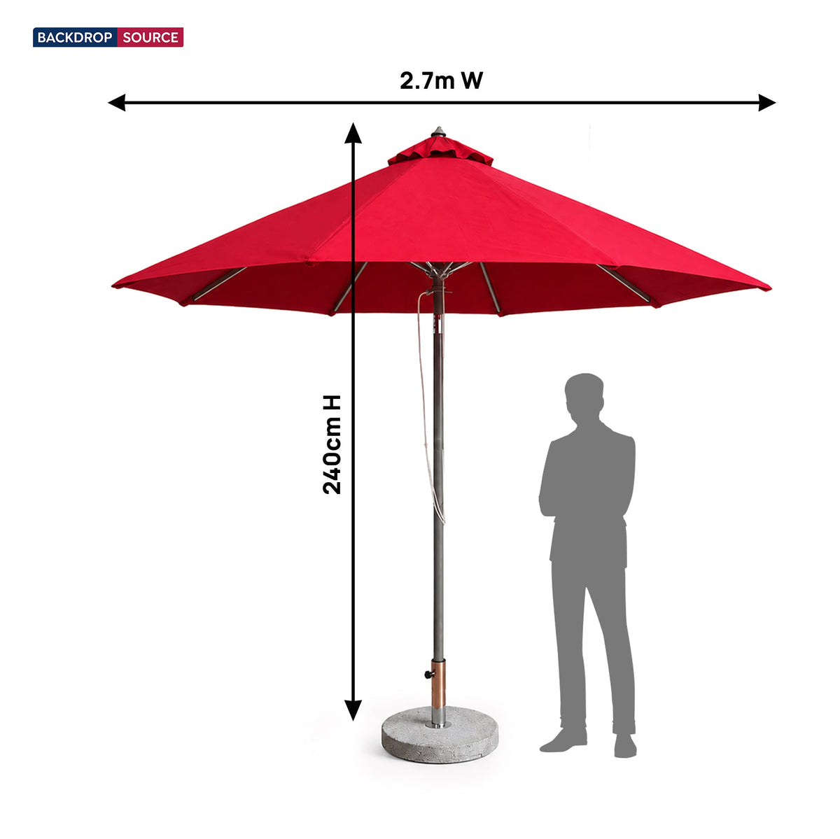 Parasols inclinables – 2,7 m x 2,7 m