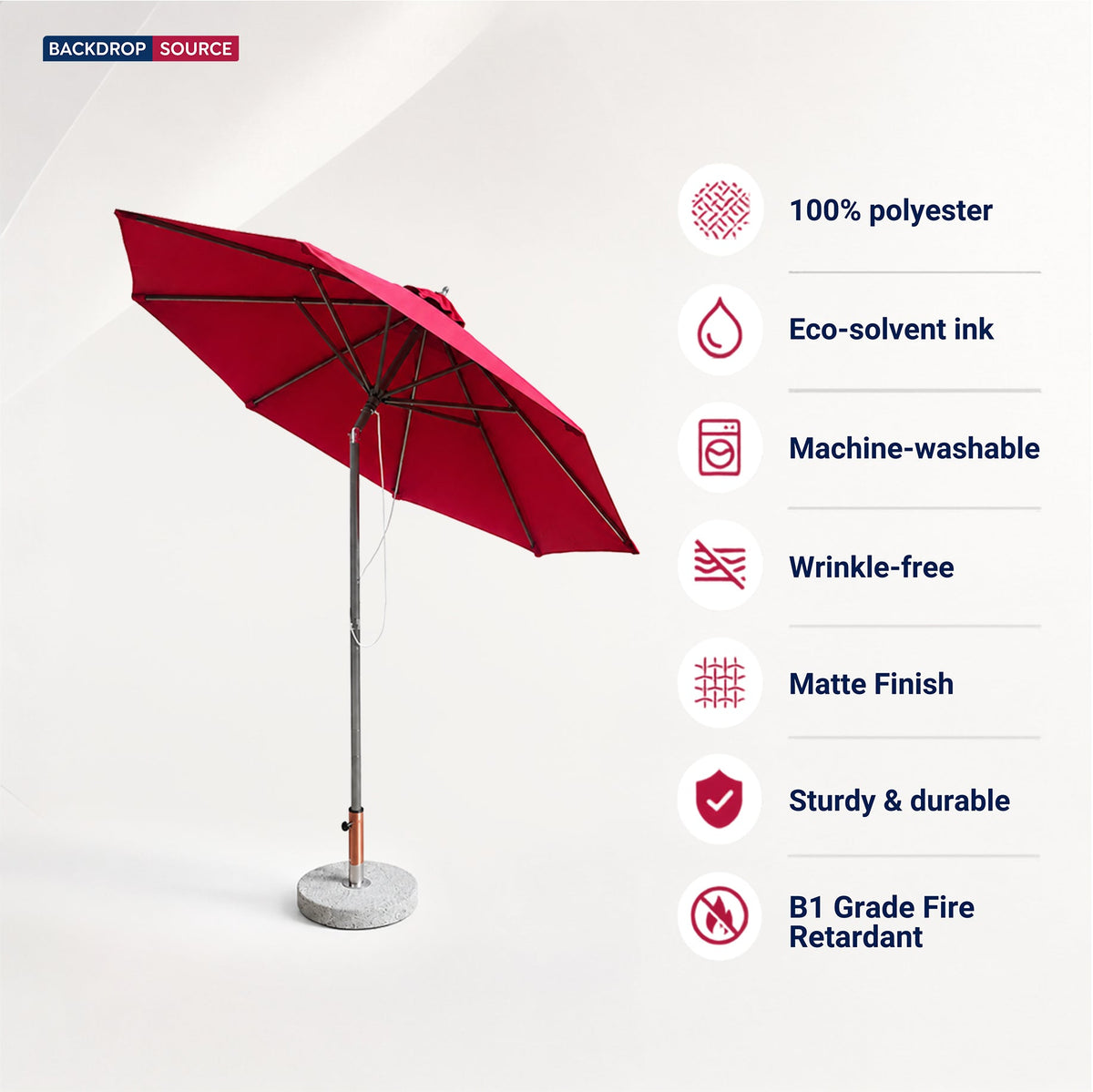 Parasols inclinables – 2,7 m x 2,7 m