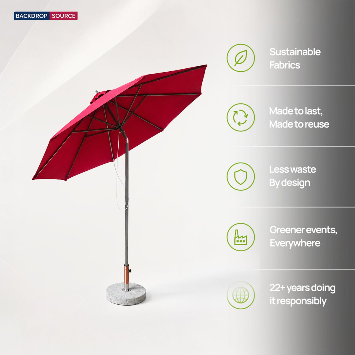 Parasols inclinables – 2,7 m x 2,7 m