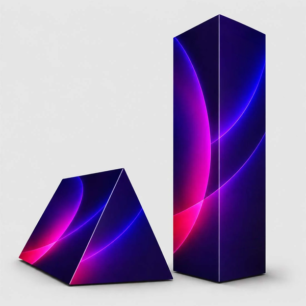 Présentoir graphique à trois faces