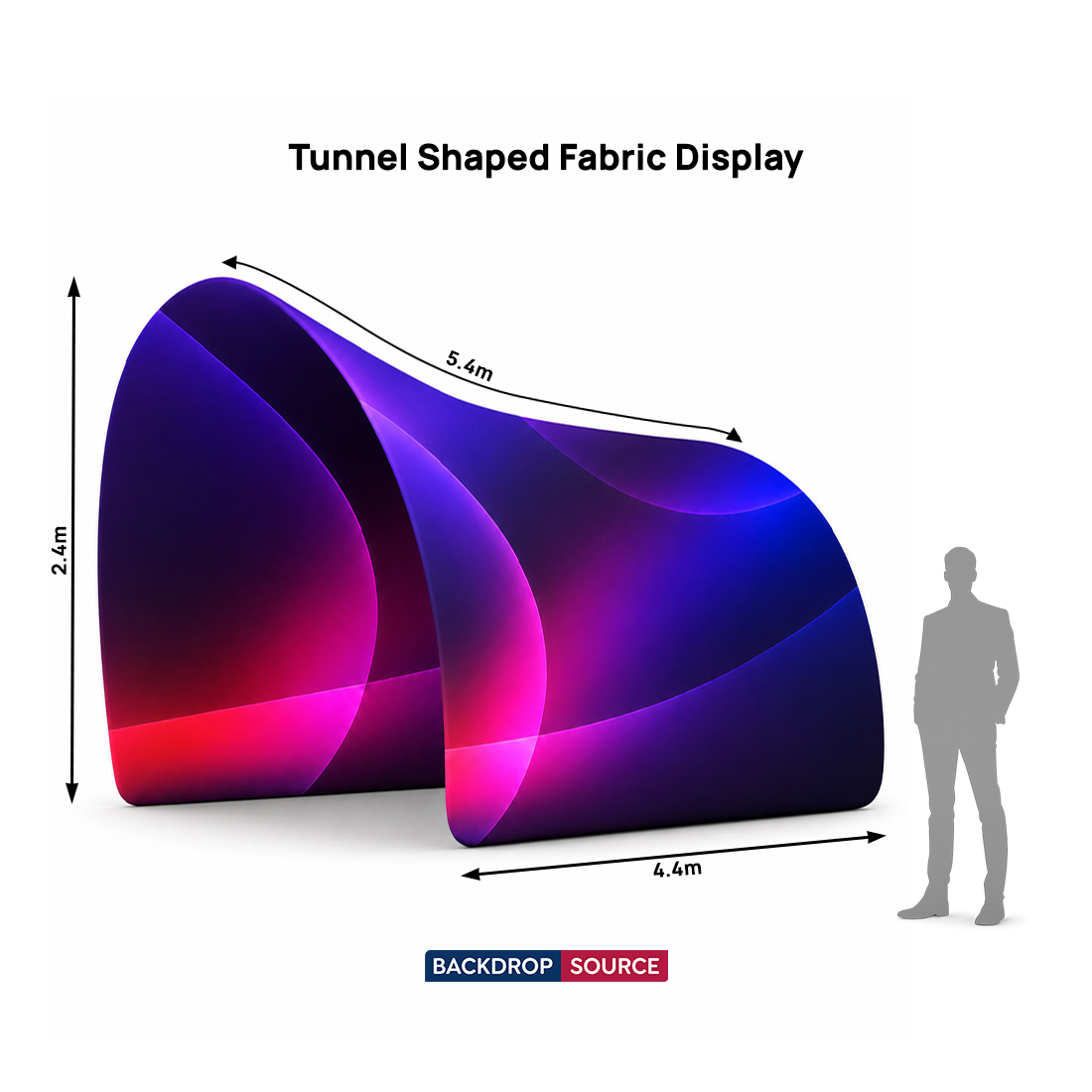 Présentoir en tissu en forme de tunnel
