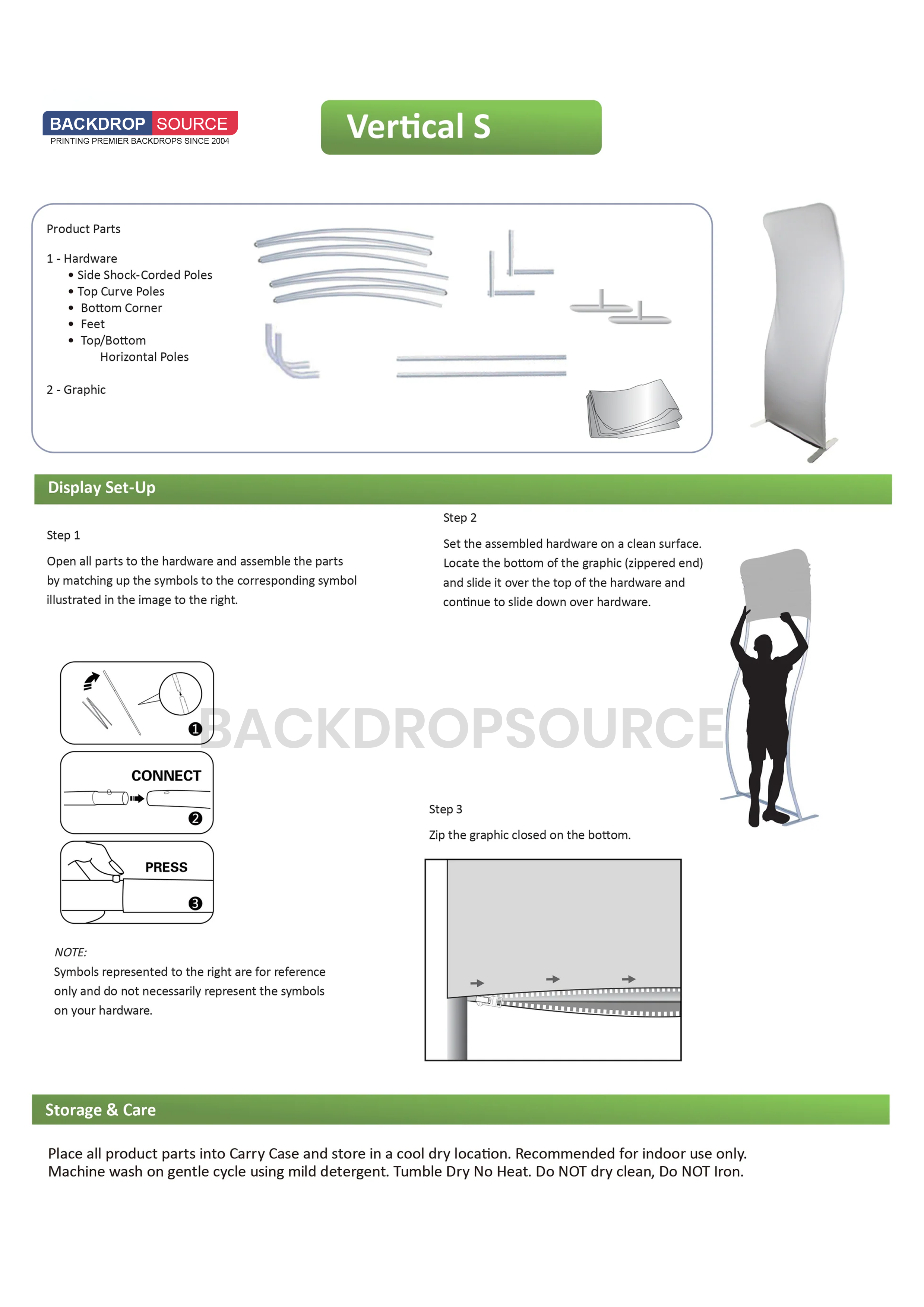 S Shape Vertical Tension Fabric Display Stands