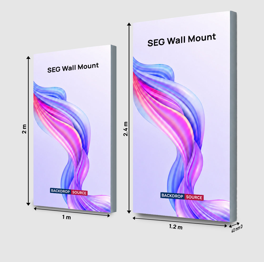 Non-Backlit Wall-Mounted SEG Fabric display - 40mm Depth