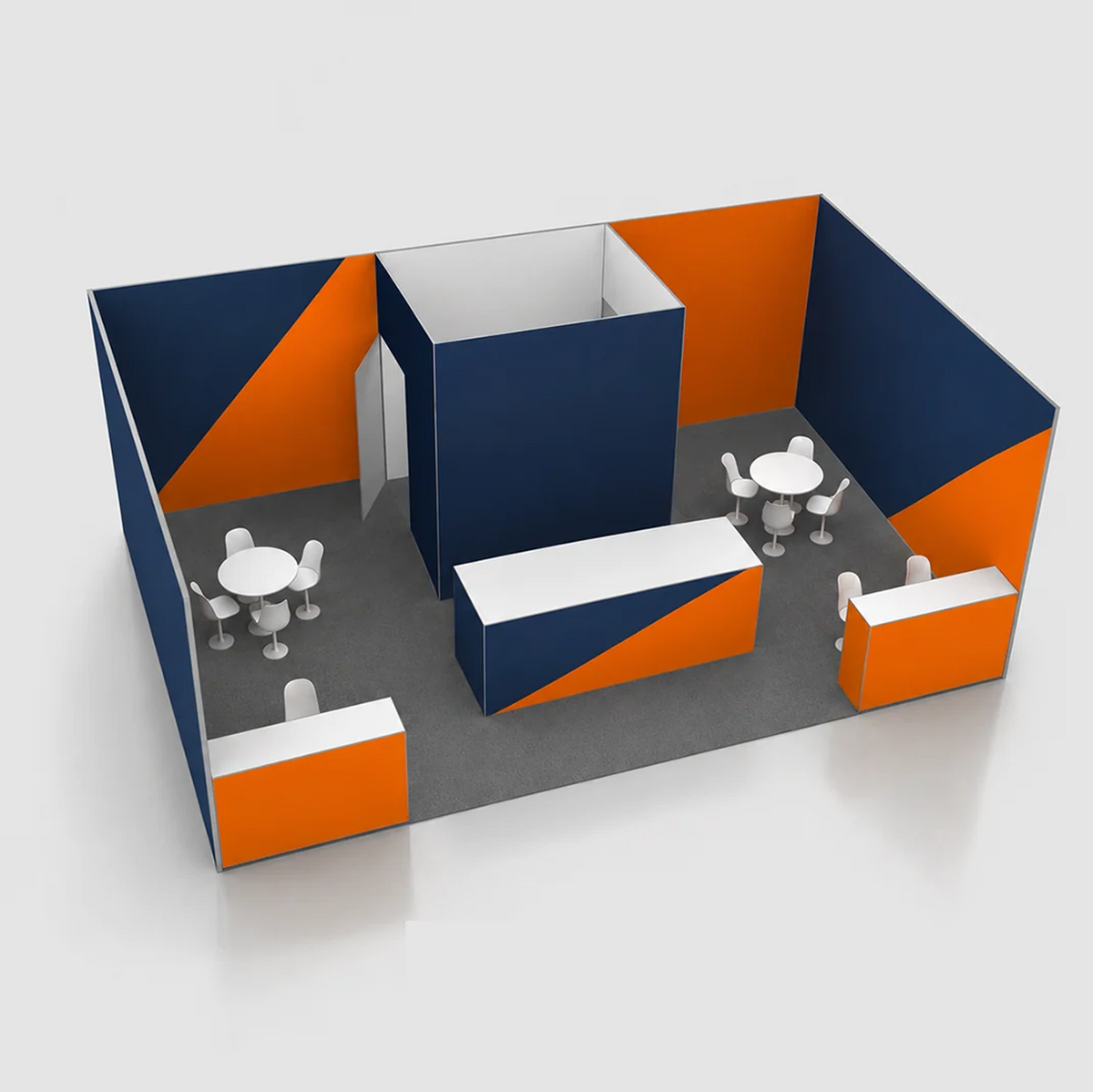9x6m SEG Booth Kit with Private Meeting Room & 3 Counters