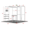 Magnetic Fabric Banner Stand & L-Shaped Shelving Display Exhibition Kit with Pop-Up Booth - frame dimensions