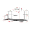 Magnetic Fabric Banner Stand Exhibition Kit with Oval Header & Pop-Up Booths - frame dimensions
