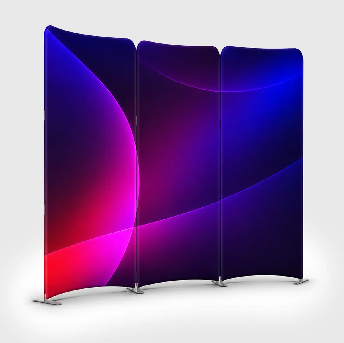 2x2m Magnetic Fabric Booth Wall with 3 Curved Panels