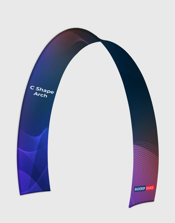 C-shaped stretch fabric arch