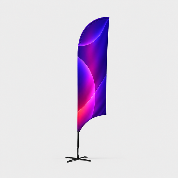 Drapeau en forme de plume concave