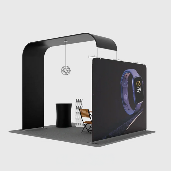 Kit d'exposition modulaire en L pour écran TV, pour stands de 3 m de large