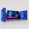 3x6m 3D Media Wall Booth Kit with 12 Display Shelves