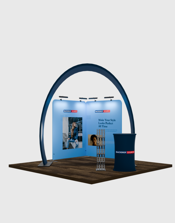 Modular horseshoe exhibition kit for 3m wide stands