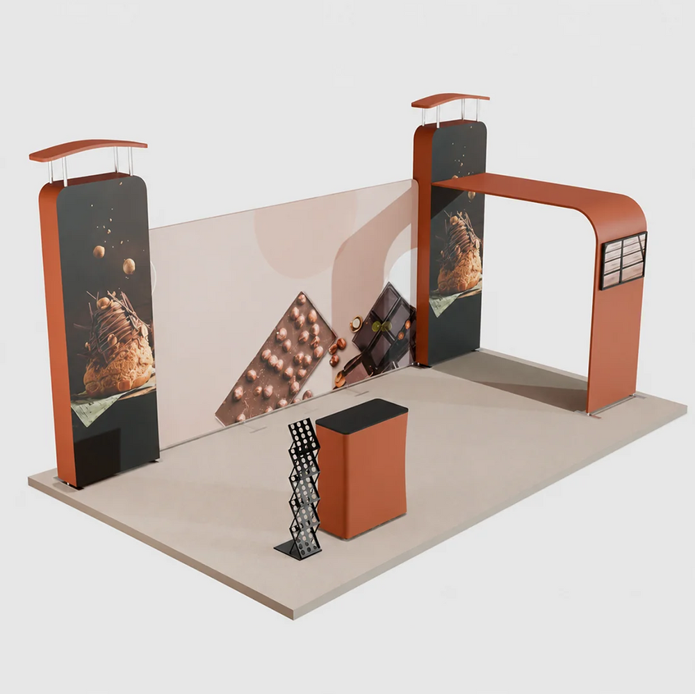 6x3m Straight Backdrop with 3D Wall & Arch Exhibition Kit