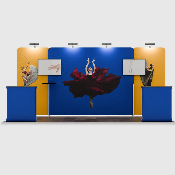 Kit de stand droit 3x3m avec comptoir et support TV