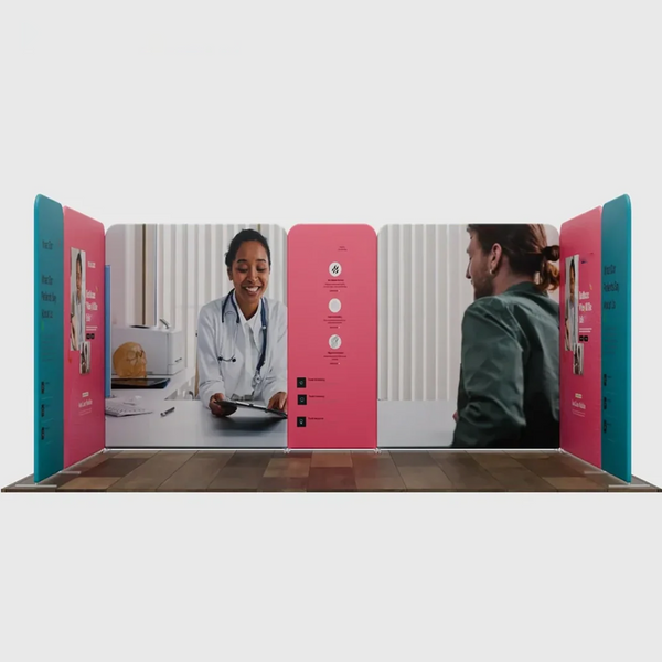 Mur de stand en tissu magnétique 5x3m avec 7 panneaux