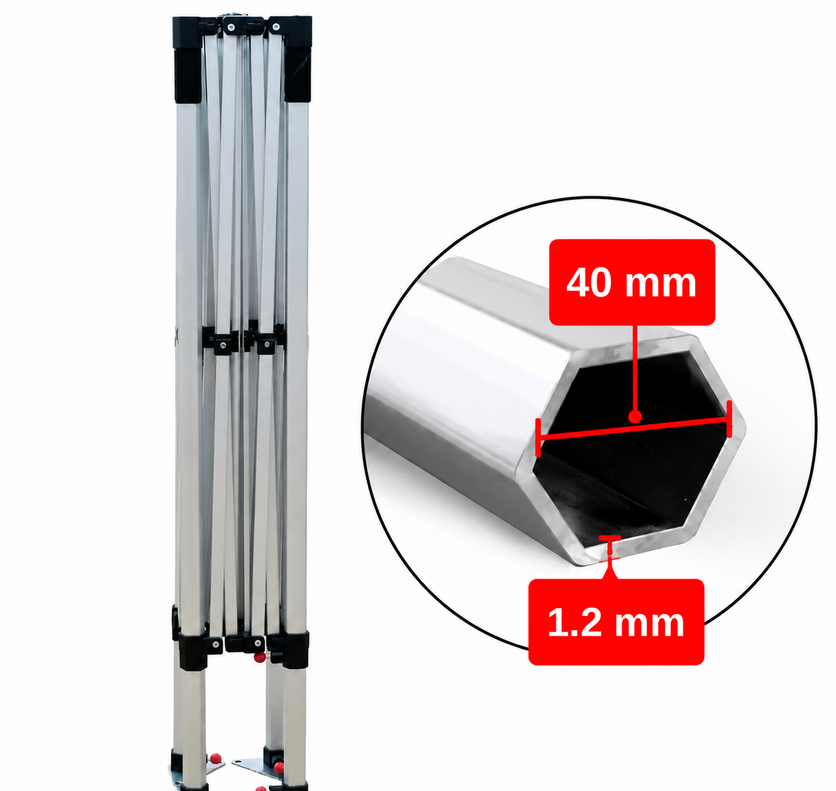 Tente publicitaire pliante – 2,4 m x 2,4 m