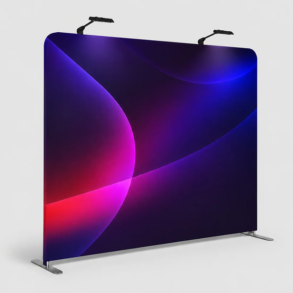Mur d'images droit Premium en tissu avec spots LED