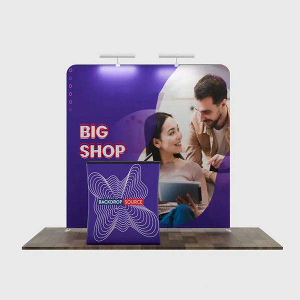 Kit d'exposition 3x3m Straight Exhibit Pro 3-en-1 avec valise podium rigide