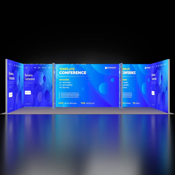 Kit de stand SEG rétroéclairé avec 2 cloisons et caissons lumineux latéraux
