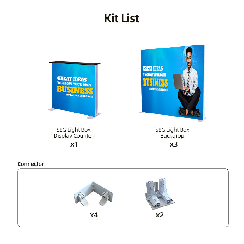 4m SEG Modular Lightbox Display for Tradeshows - Model 2