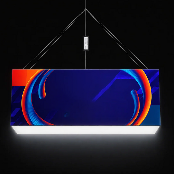 Bannière suspendue rectangulaire rétroéclairée