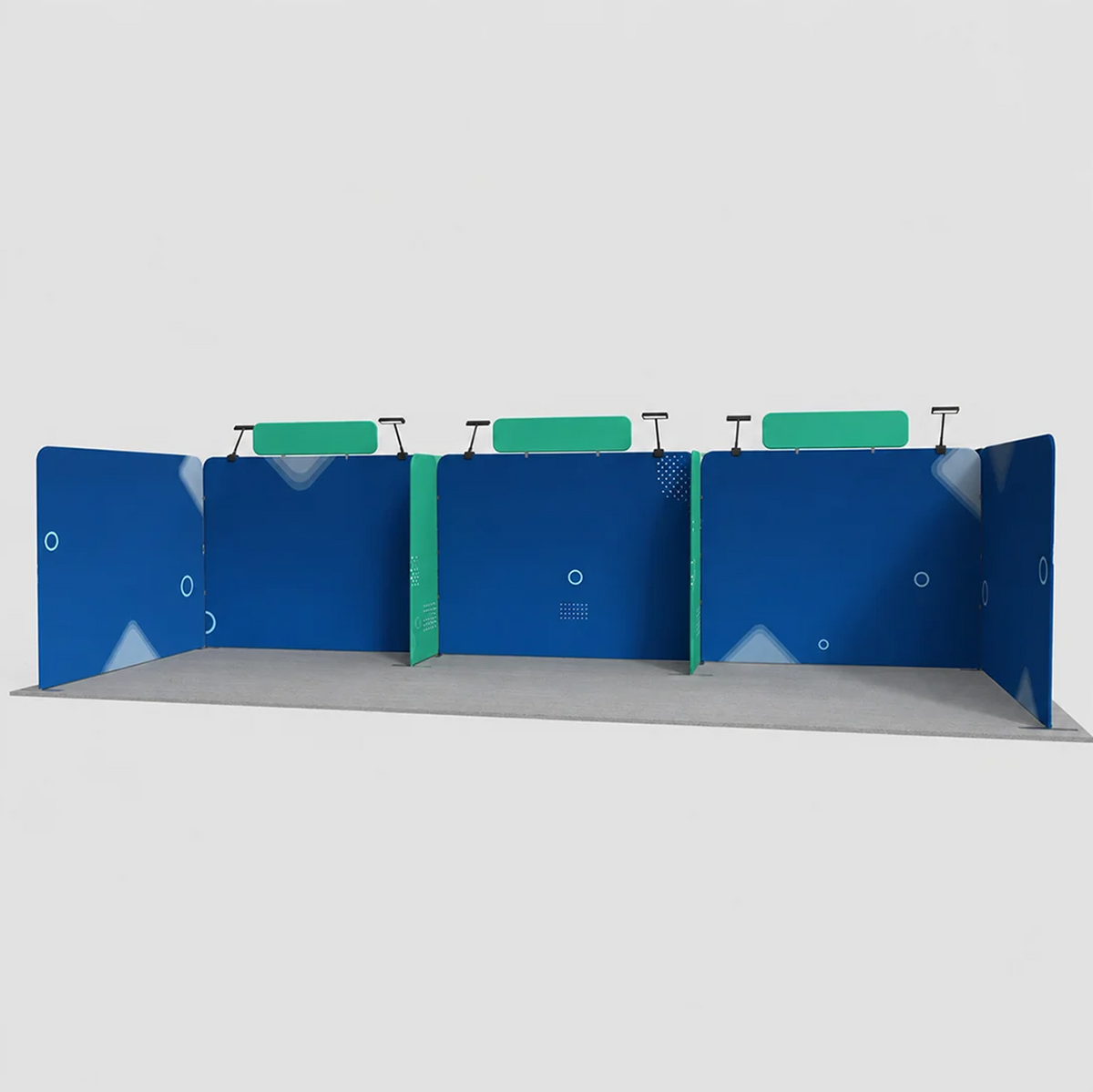 9x6m Tension Fabric Booth Kit with Banner Stands & LED Lights