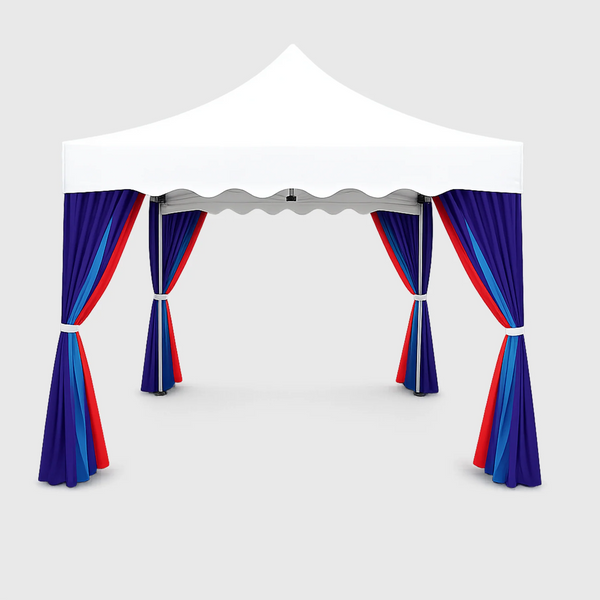 Rideaux d'angle en tissu pour tente pliante
