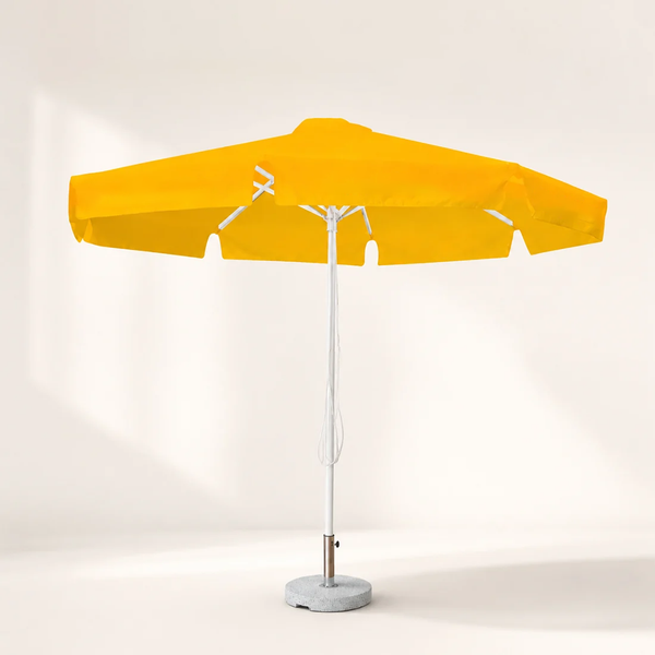 Parasols de marché ronds avec cantonnières – 3 m x 3 m