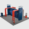 6x6m Booth Kit with 3D Media Walls, Arch Displays & 3 Counters