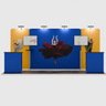 6x3m Straight Wall Booth Kit with 2 Counters & 2 TV Mounts