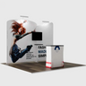3x3m Booth Kit with Inclined Wall & Sloped Arch + Counter