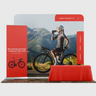 3x3m Starter Booth Kit with Backwall, Banner Stand & Table Cover