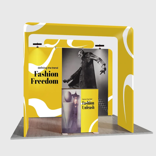 Kit de stand en arche carrée 3x3m avec comptoir rétroéclairé