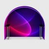 Round Fabric Arch Exhibition Booth with Built-In Shelf