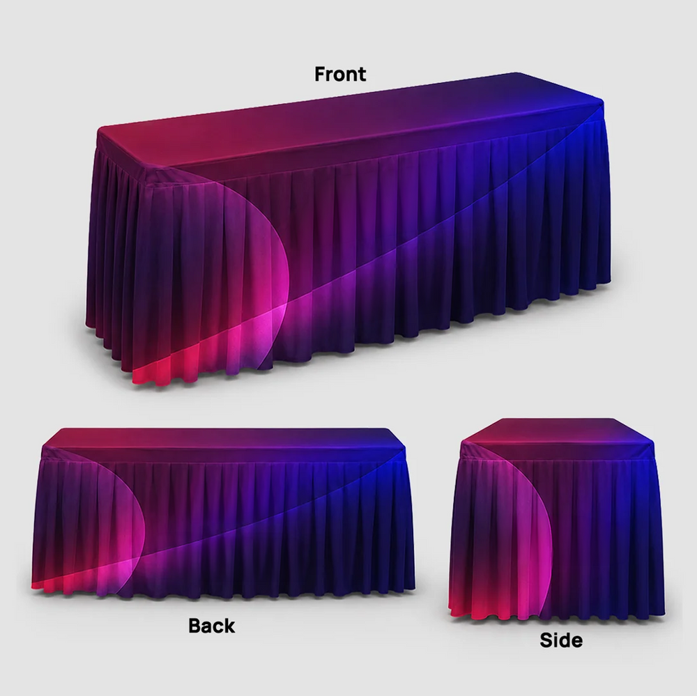 Custom Fitted Table Skirts with Top
