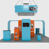 6x6m Island Booth with 8-Sided Tower, TV Arches & iPad Stands