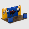 6x3m Straight Wall Booth Kit with 2 Counters & 2 TV Mounts