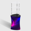 Triangular Fabric Display Counter with Acrylic Triple Shelves