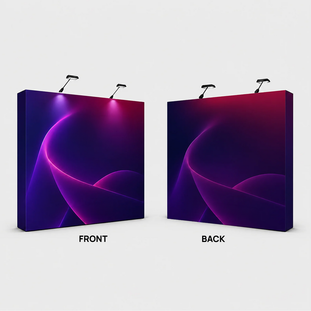 Fabric Popup Straight Backwall Kit with Clamping Lights