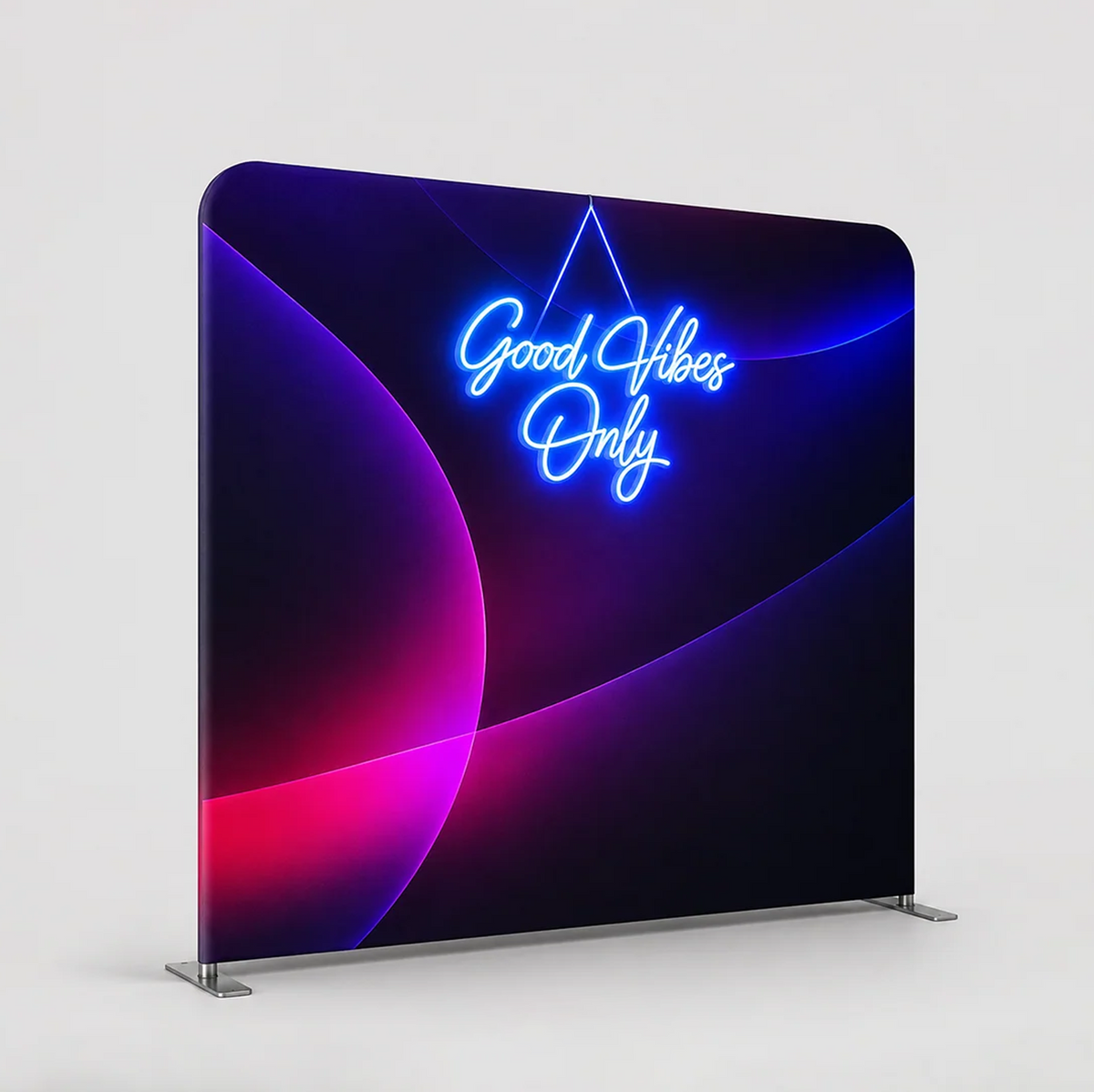 Modular Straight Tension Display with Neon Lights