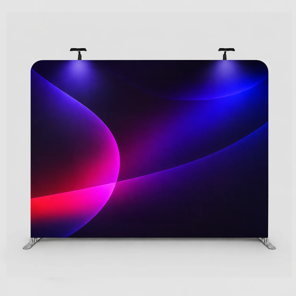 Premium Straight Fabric Wall with LED Spotlights