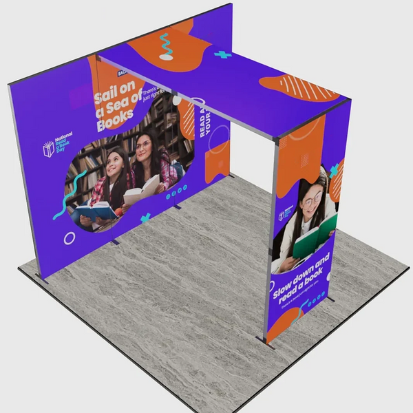 Kit de stand pliable SEG 3m avec arche en L avant et supérieure