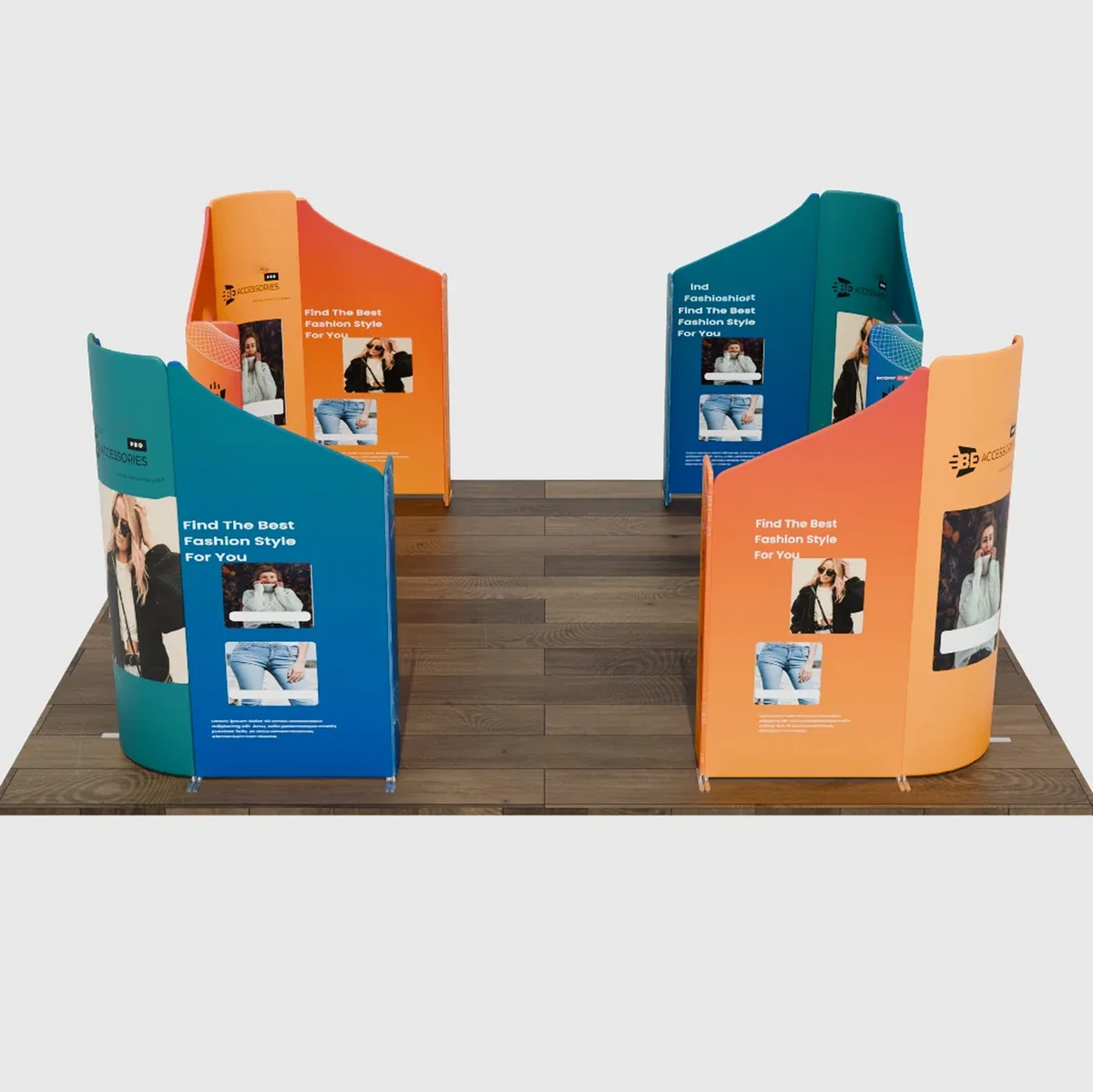 6x6m Magnetic Fabric Booth Wall with 20 Mixed Panels