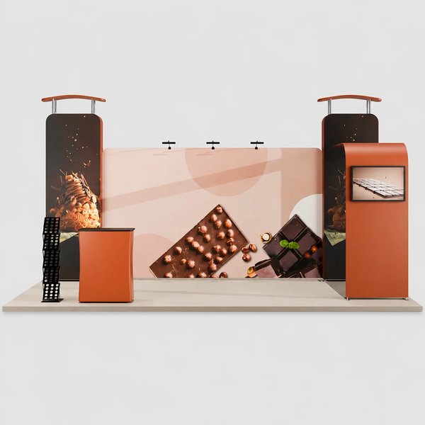 Kit d'exposition fond de scène droit 6x3m avec mur 3D et arche