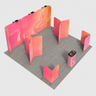 6x6m Magnetic Booth Kit with Y-Shape Walls & Reception Counter